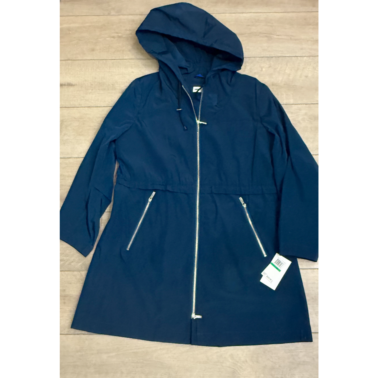Nwt Jane Post Peacock Blue Hooded Parka Jacket Coat Sz M — image 5 of 8